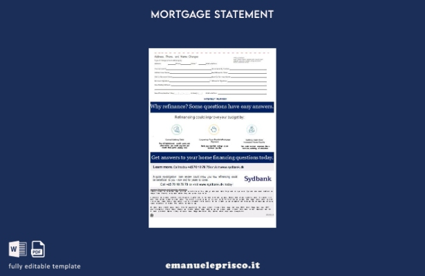 stile verificato Danimarca Estratto conto mutuo bancario Sydbank, pagine, mode 1
